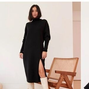 Wilfred Aritzia Cyprie Dress 100% Merino Wool Black Small